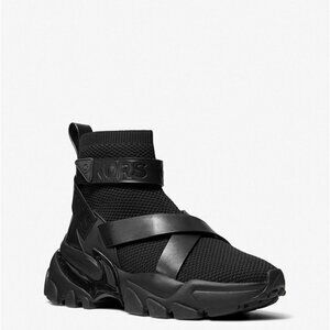 MICHAEL Michael Kors Nick Leather Strap Knit Trainer